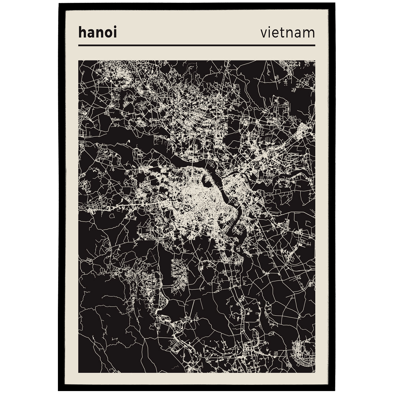 Hanoi - Vietnam | Authentic City Map Poster