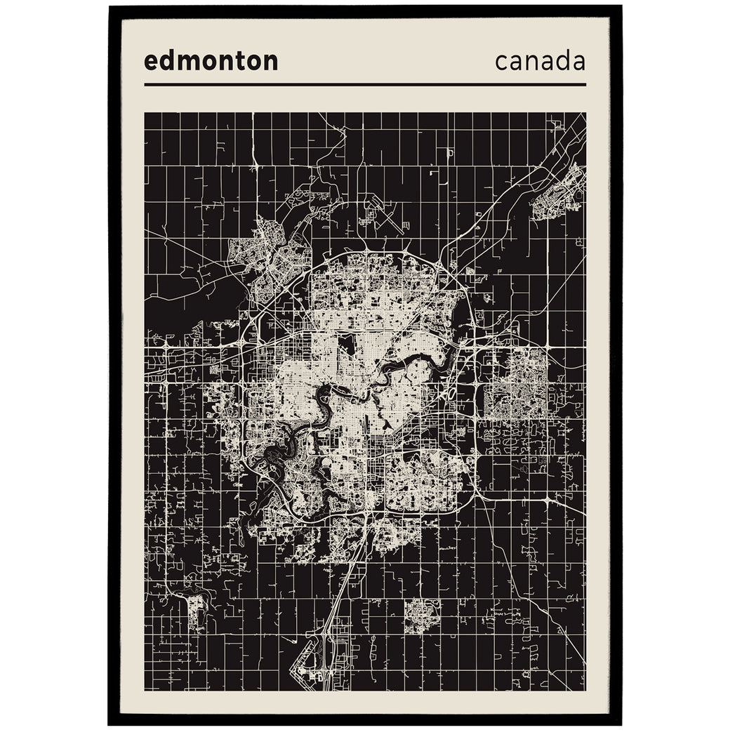 Edmonton, Canada - Map Poster