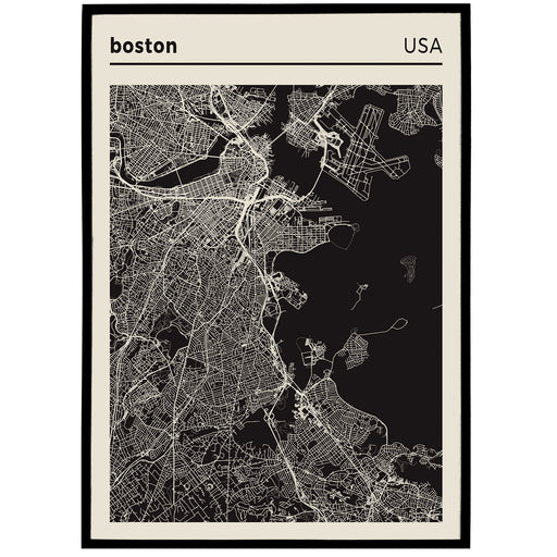 Boston - USA, City Map Poster