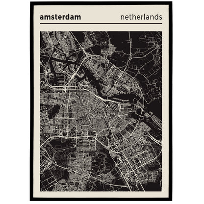 Amsterdam, Netherlands City Map Poster