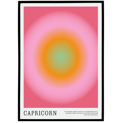 Capricorn Zodiac Sign Colorful Poster