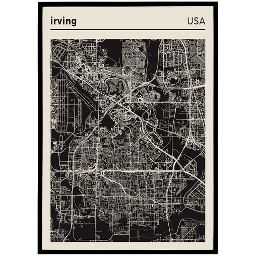 Irving USA - City Map Poster