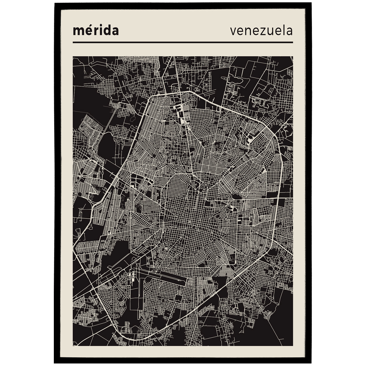 Mérida, Venezuela - City Map Poster