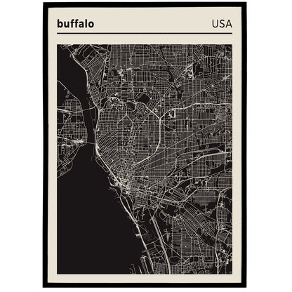 Buffalo Map Poster
