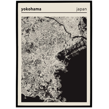 Yokohama Japan - Authentic Map Poster