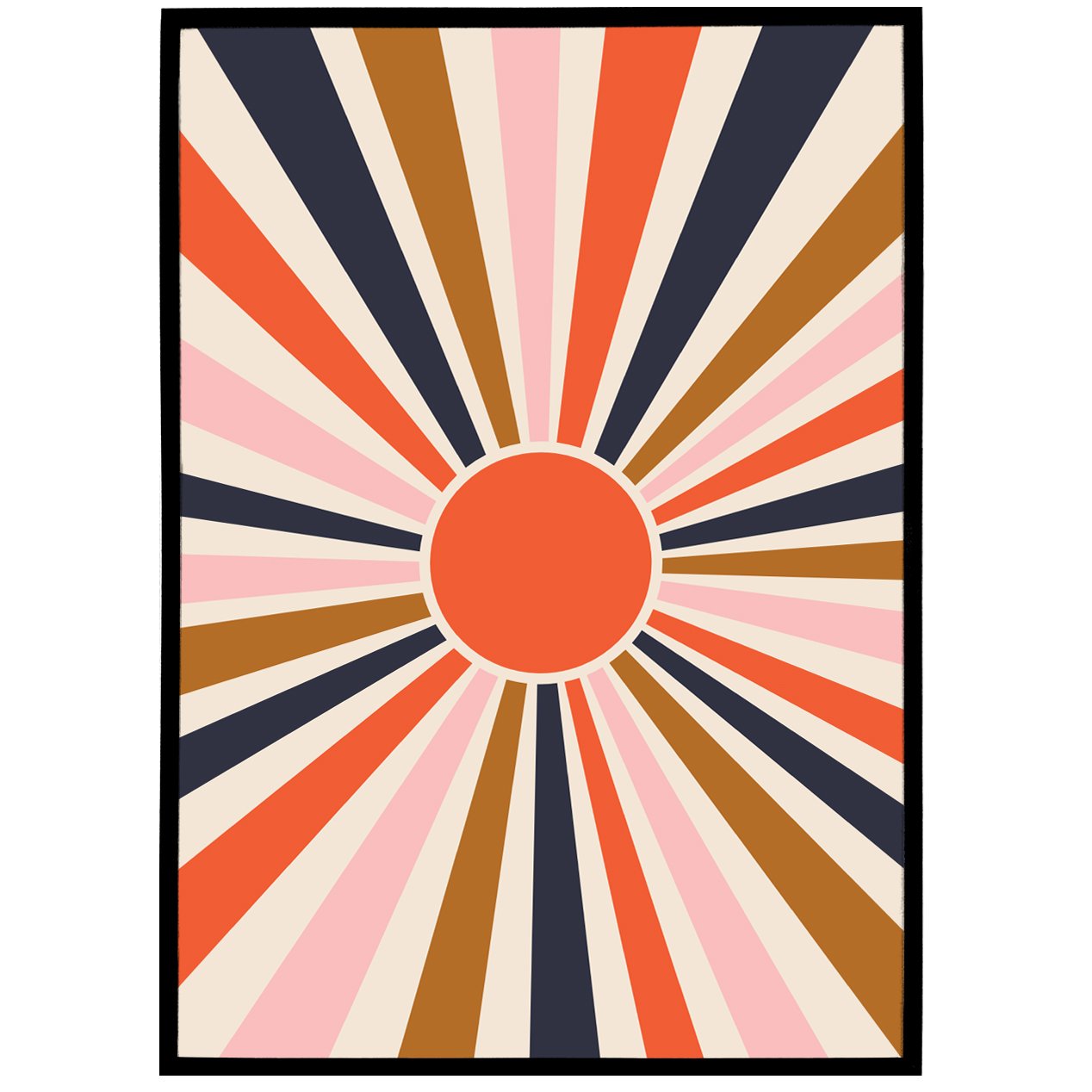 Retro Sun Art Print for cozy decor