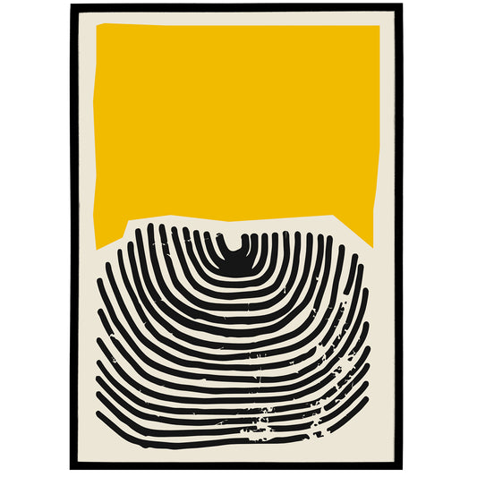 Mustard Yellow Abstraction - Mid-Century Modern Poster
