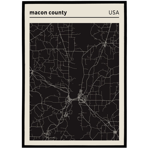 Macon County USA - Map Poster