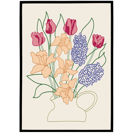 Vintage Flower Bouquet Poster