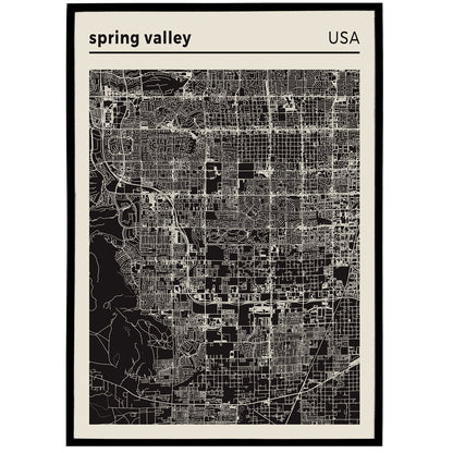 Spring Valley USA - City Map Poster