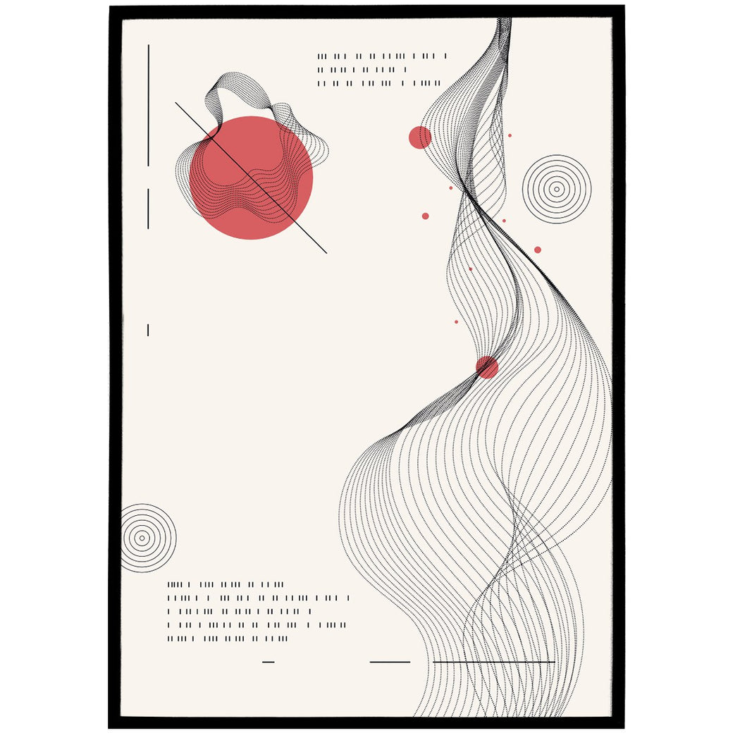 Japan Inspired Abstract Poster