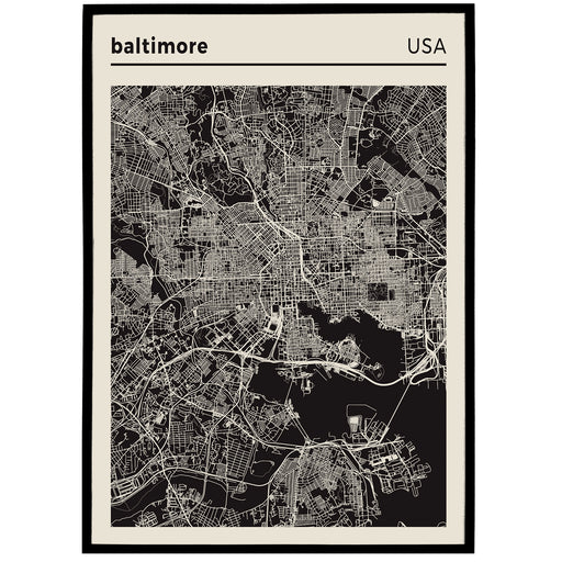 Baltimore - USA, City Map Poster