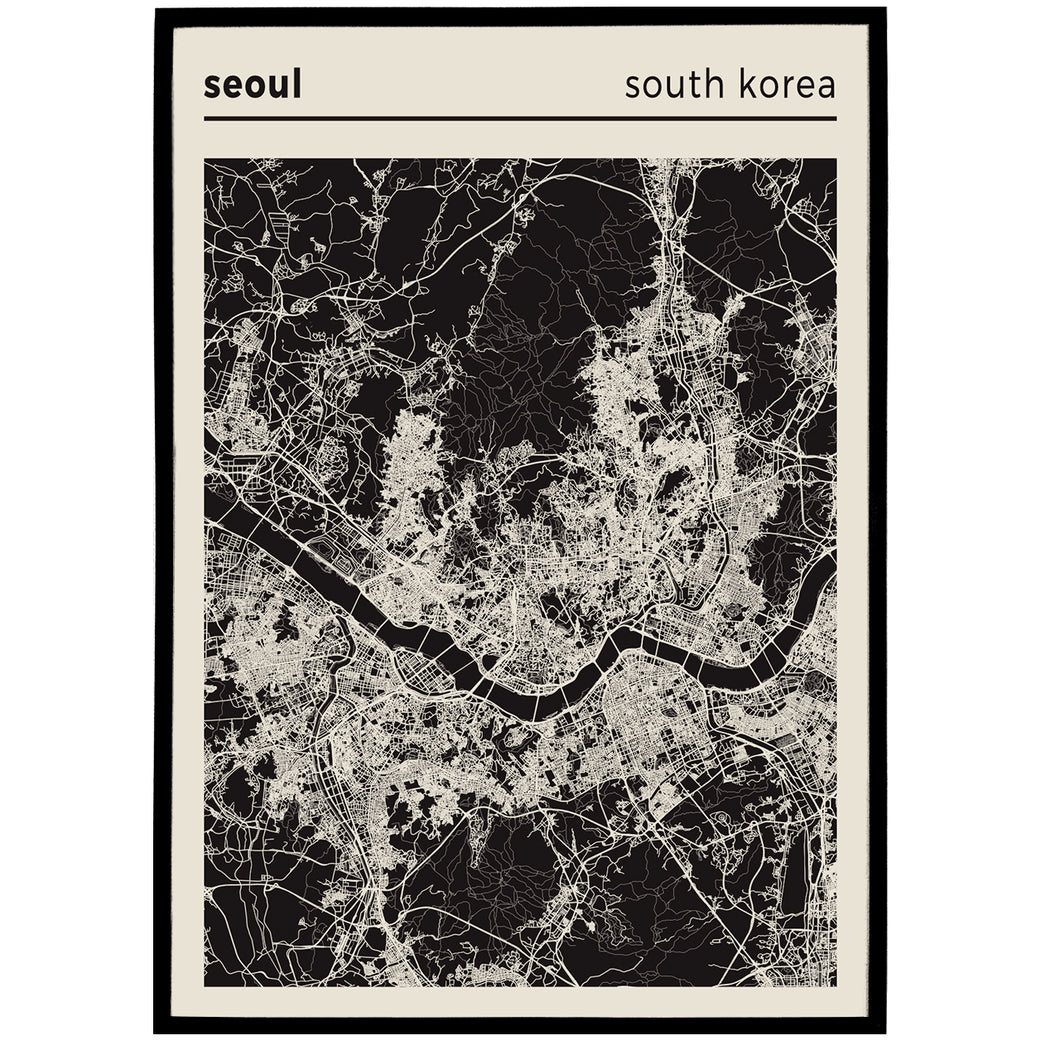 Seoul - South Korea Map Poster