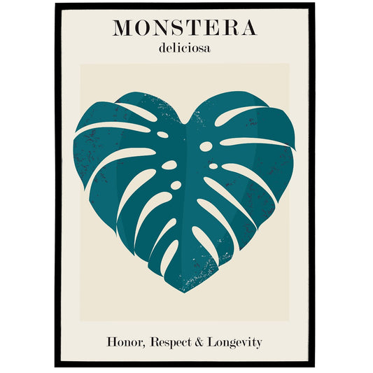 Cute Monstera Illustration Print