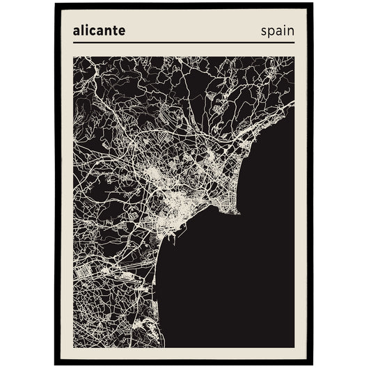 Alicante - Spain, City Map Poster