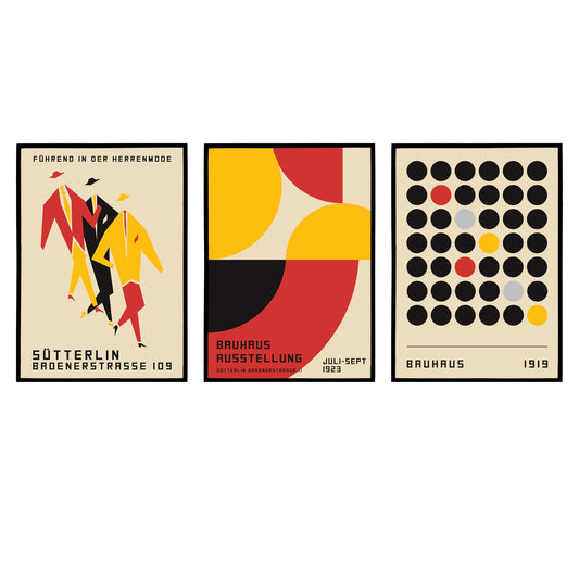 Set of 3 Vintage Bauhaus Posters