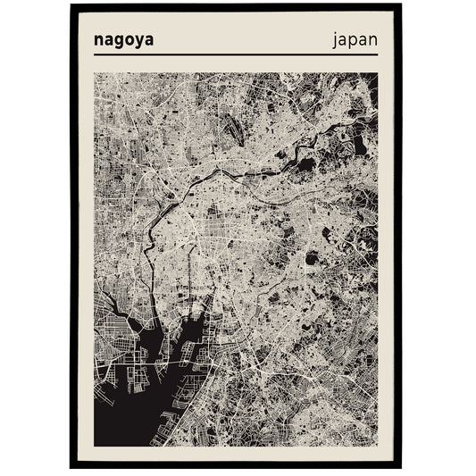 Nagoya, Japan - City Poster - Map Art Print