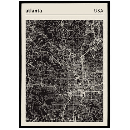 Atlanta USA - City Map Poster Print