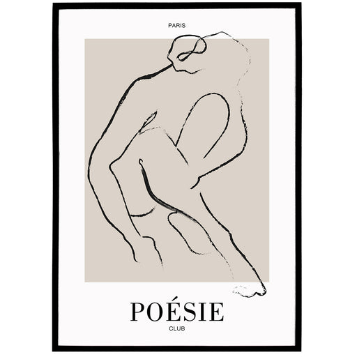 Sitting Woman Paris Poesie Club Poster