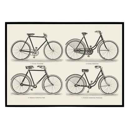 Vintage Bicycles Poster