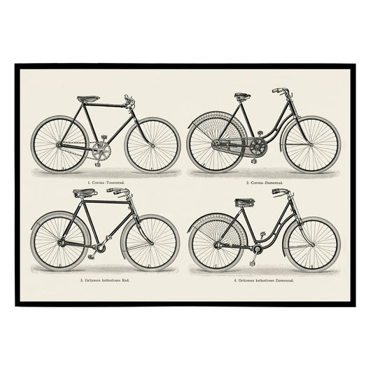 Vintage Bicycles Poster