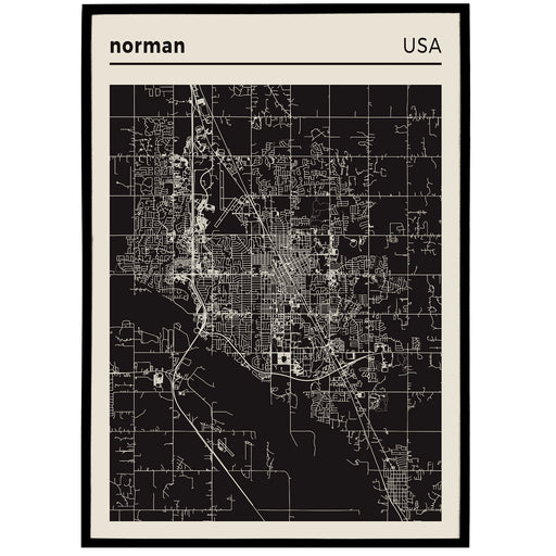 Norman, USA City Map Poster
