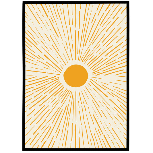 Eclectic sun wall art poster