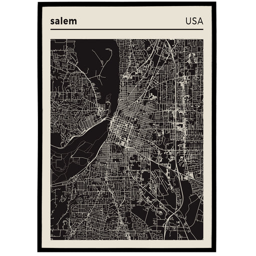 Salem - USA, City Map Poster