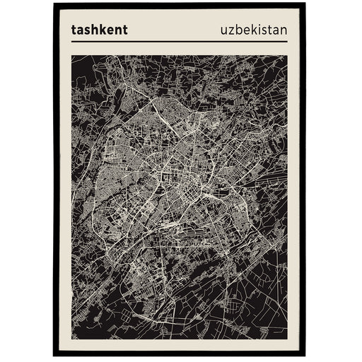 Taszkient, Uzbekistan - Map Poster