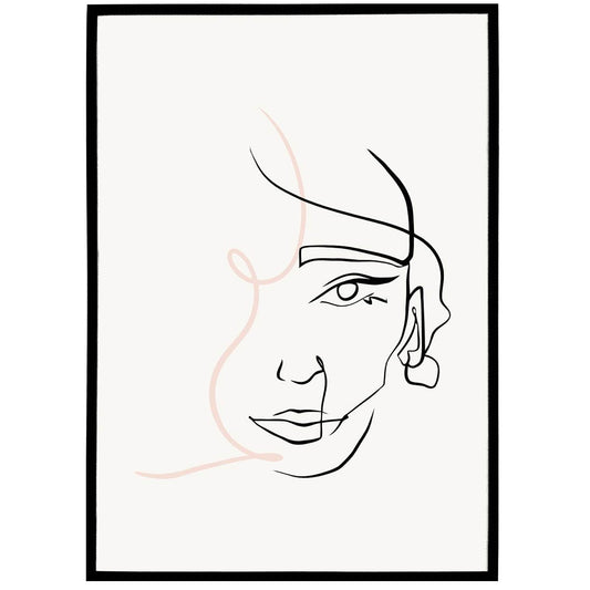 Line Art Woman Art Print - HypeSheriff Europe