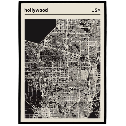 Hollywood City Map Poster - HypeSheriff Europe