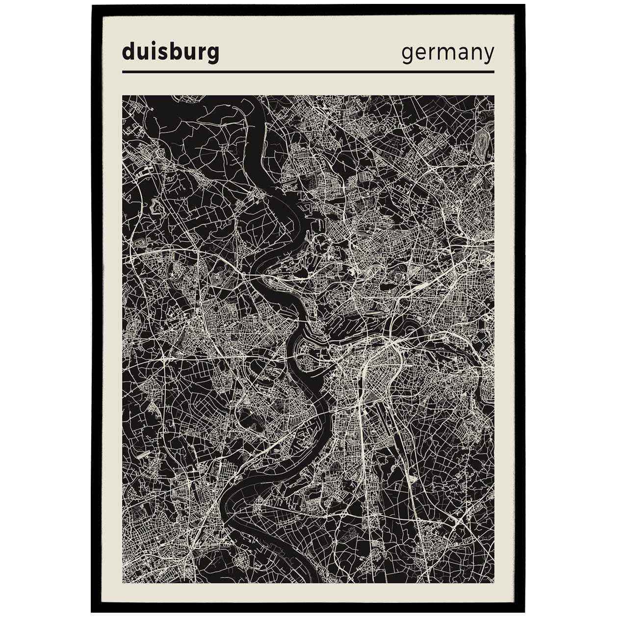 Duisburg Germany Map Poster