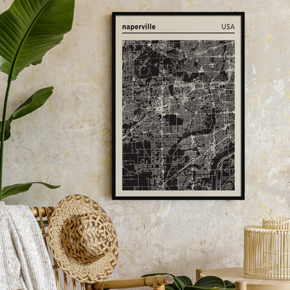 Naperville USA - City Map Poster