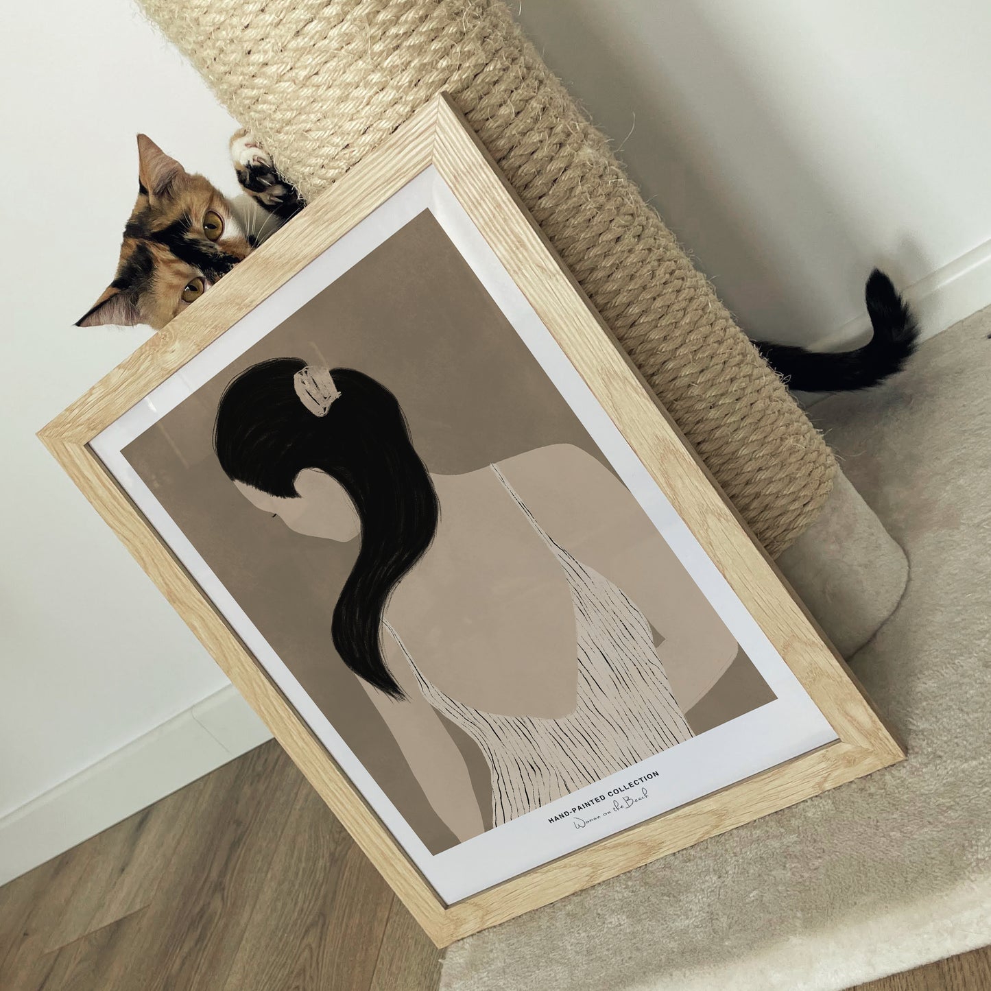 Woman on the Beach | Hand-Painted Collection Poster