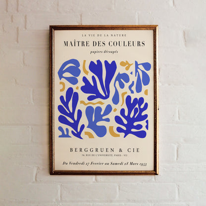 Blue Botanical Shapes Poster