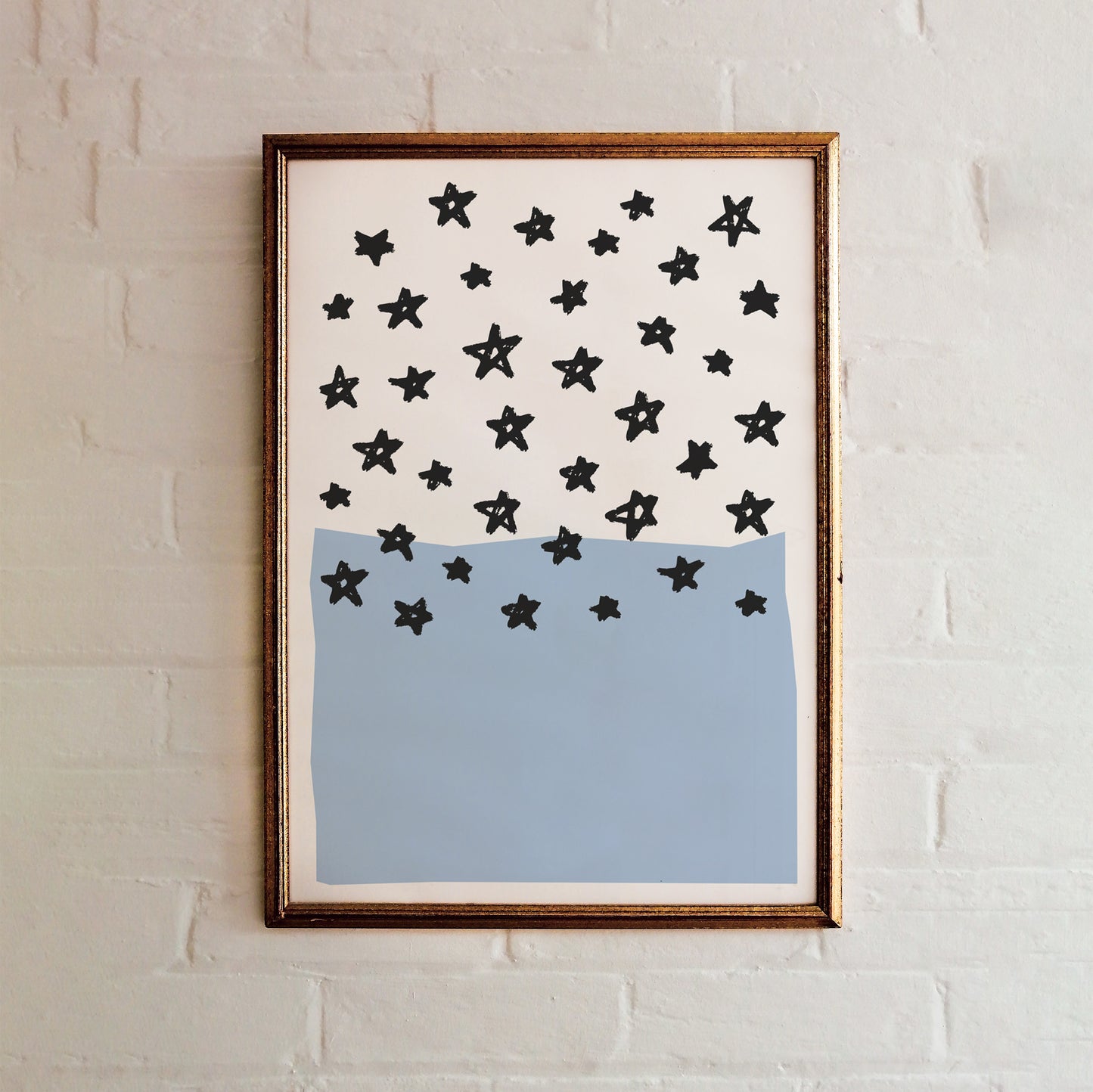 Blue Stars Abstract Poster