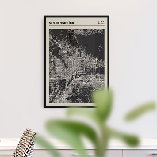 San Bernardino - USA, City Map Poster