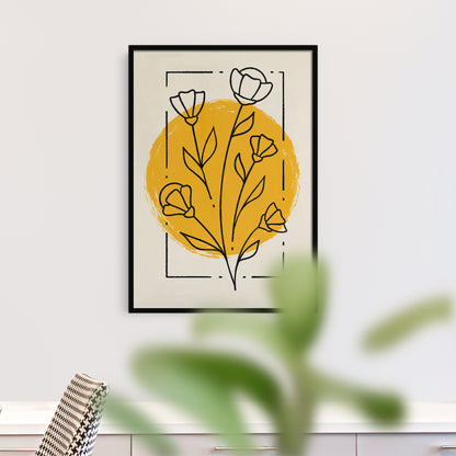 Yellow Art-Deco Abstract Art Print