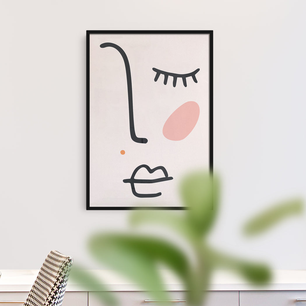 Pink Picasso Lover - Line Art Poster