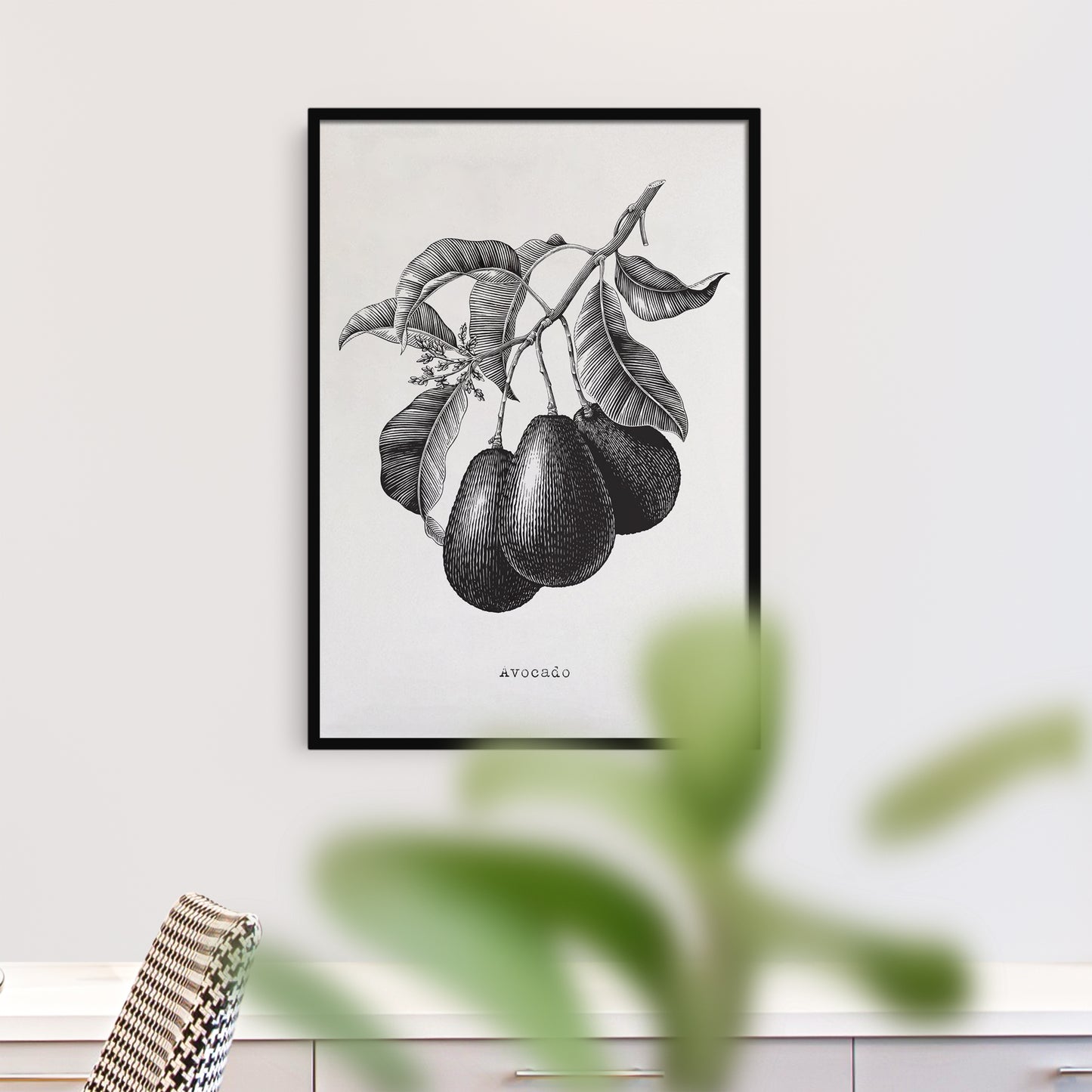Black&White Avocado Poster