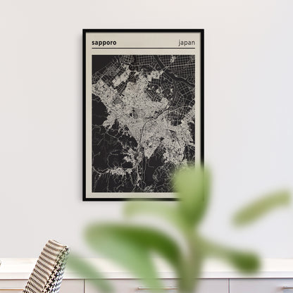 Sapporo, Japan - City Map Poster