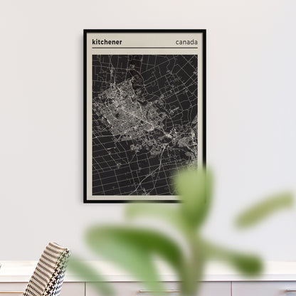 Canada, Kitchener - City Map Poster