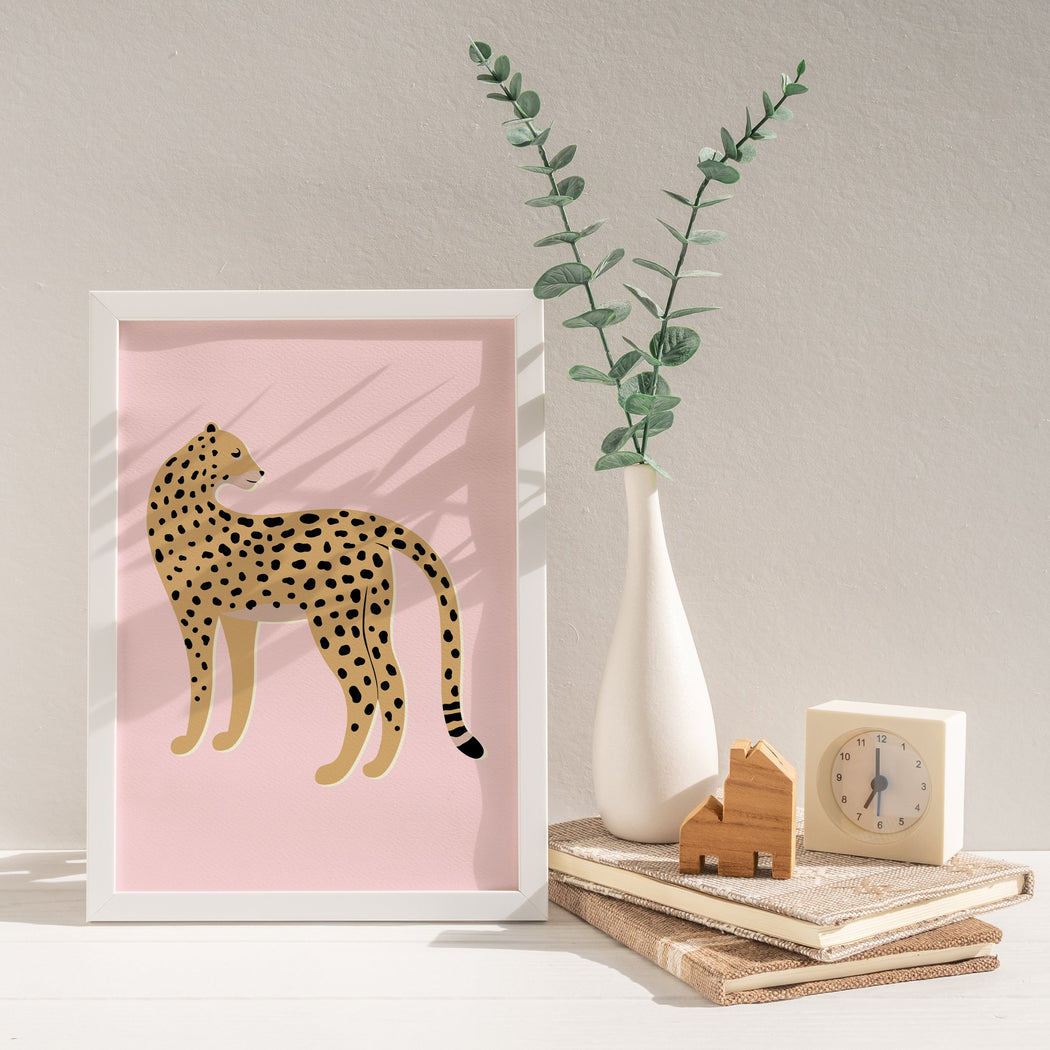 Pink Minimalist Cheetah Poster