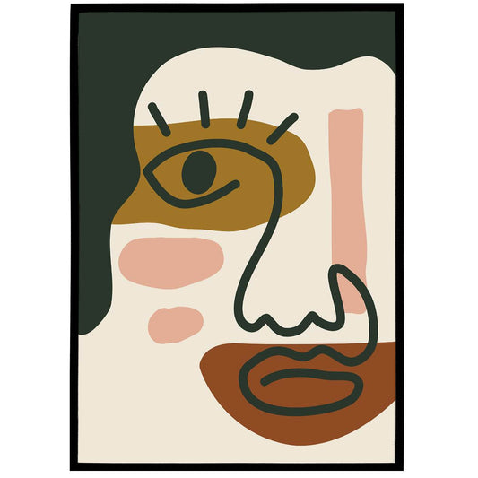 Earth Colors Cubist Drawing Poster - HypeSheriff Europe