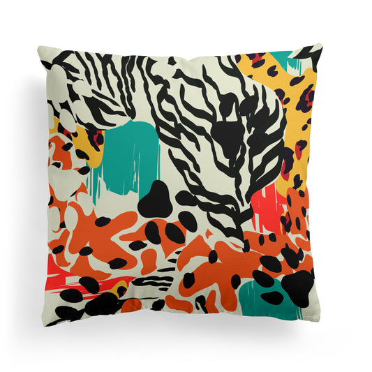 Colorful Jungle Throw Pillow