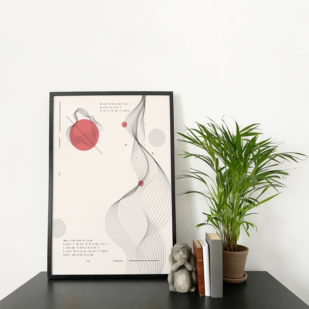 Japan Inspired Abstract Poster