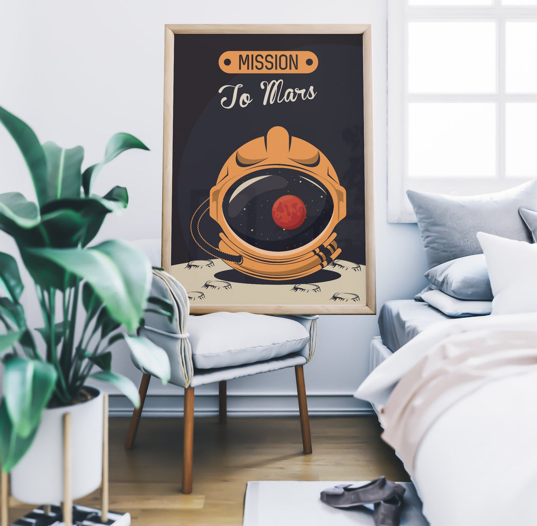 TO MARS - Space Travel Poster - Minimal Wall Art