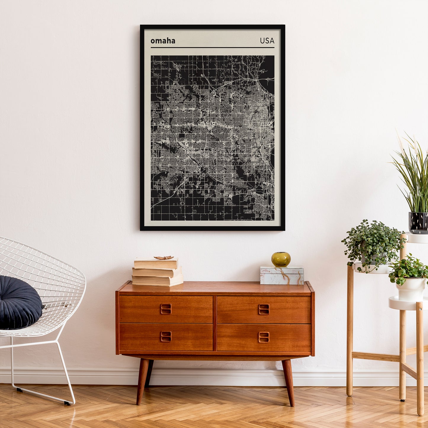 USA, Omaha Map Poster