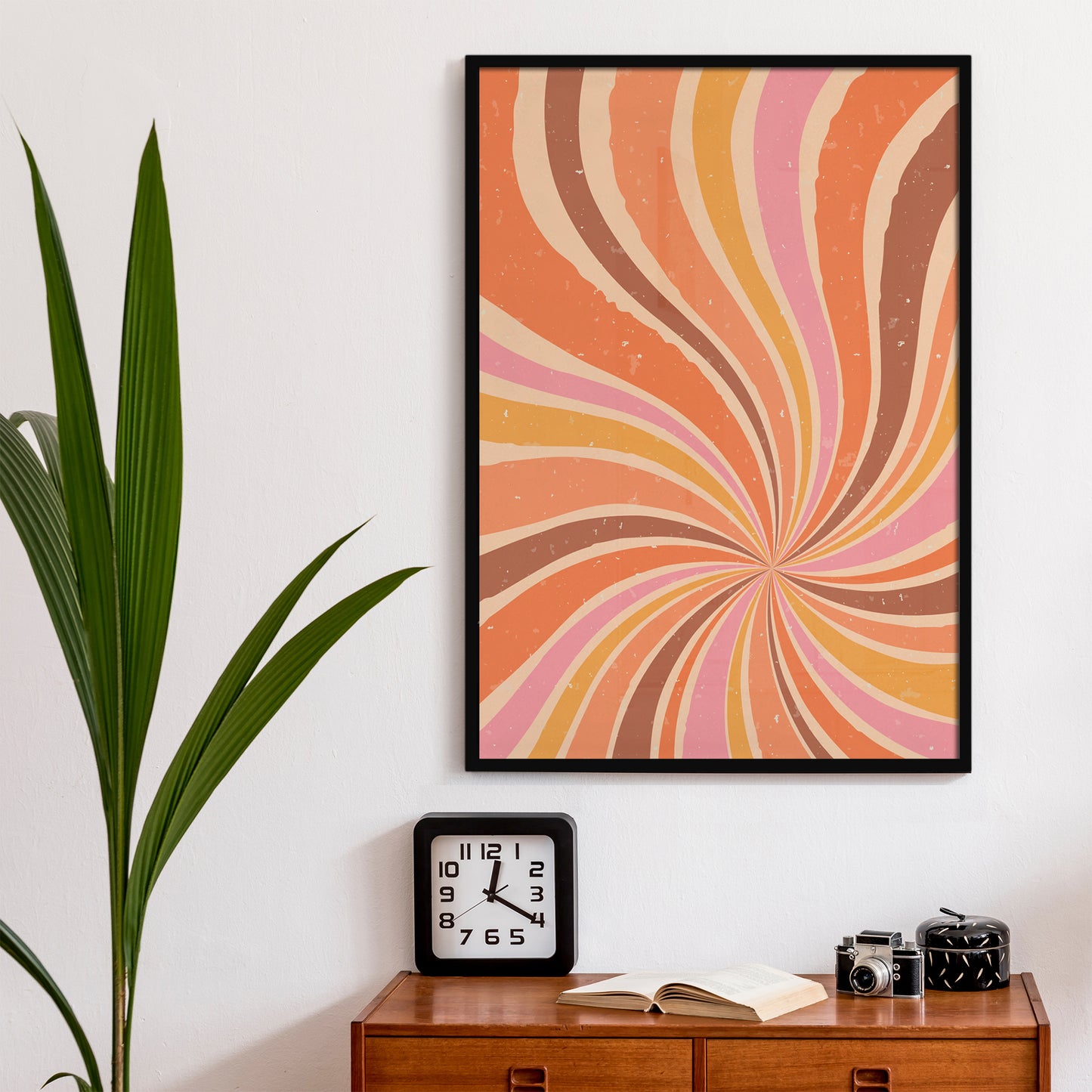 70s inspired Retro Abstract Sunset