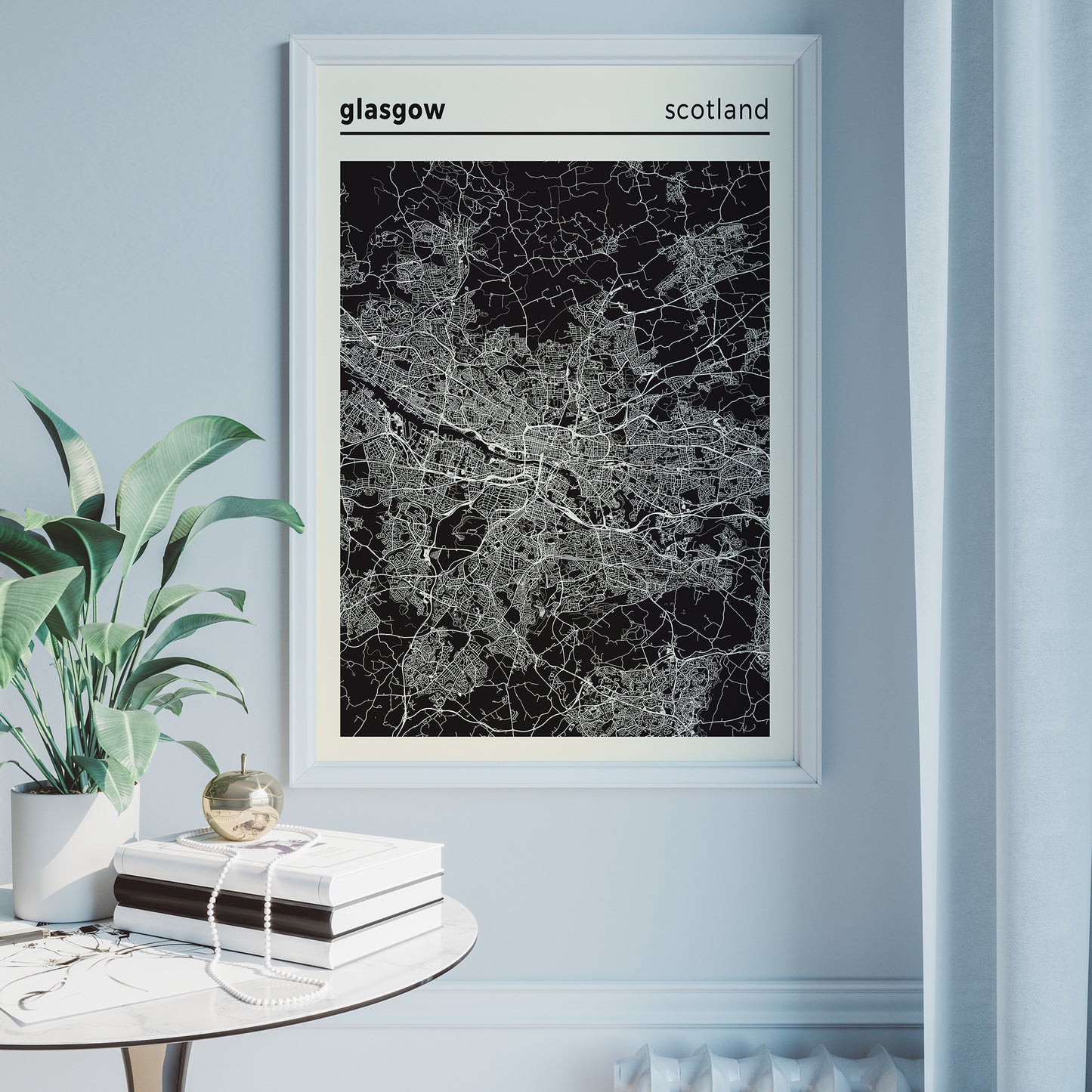 Scotland, Glasgow City Poster - Map Poster